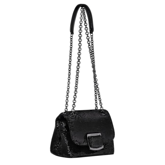 Women's Longchamp Brioche Party XS Crossbody Bags Black | UAE-1069KN