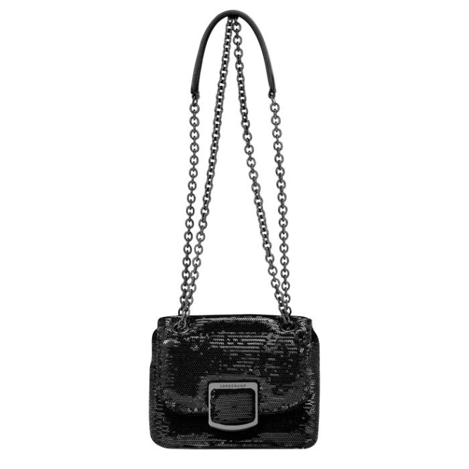 Women\'s Longchamp Brioche Party XS Crossbody Bags Black | UAE-1069KN