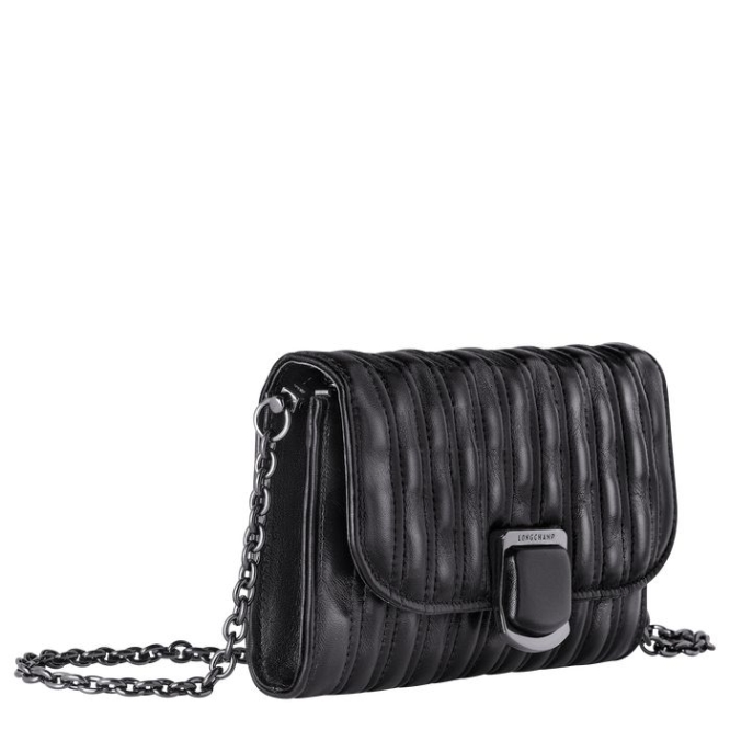 Women's Longchamp Brioche Wallets Black | UAE-7382VU