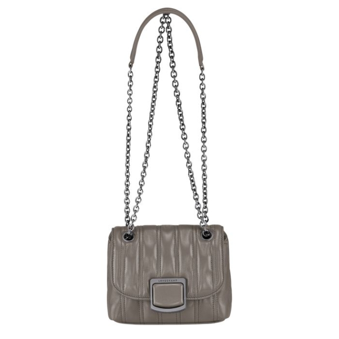 Women\'s Longchamp Brioche XS Crossbody Bags Grey | UAE-5348JH