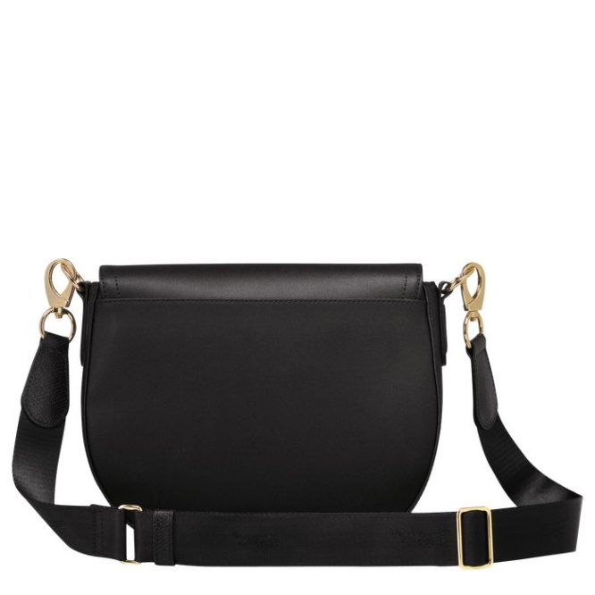 Women's Longchamp Cavalcade M Crossbody Bags Black | UAE-4390CW