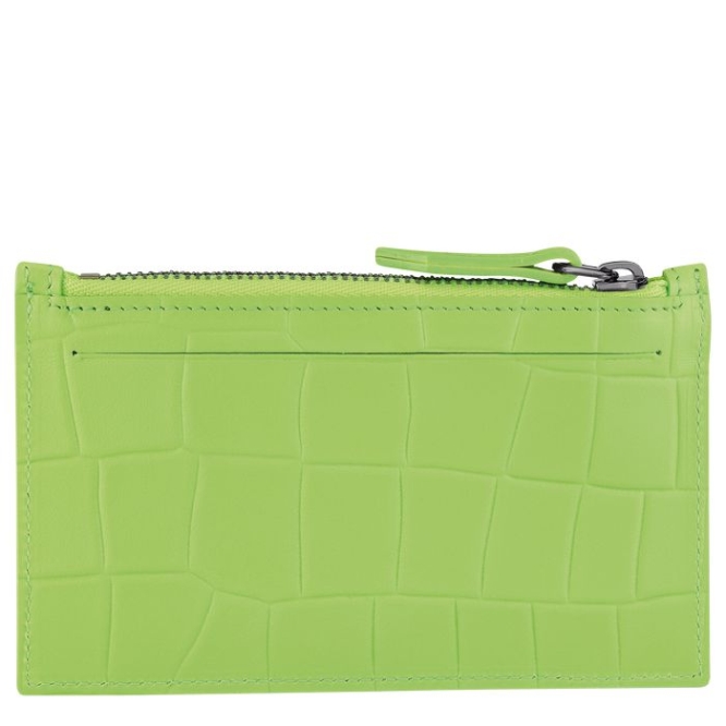 Women's Longchamp Croco Block Cardholders & Coin Purses Green | UAE-9603KA