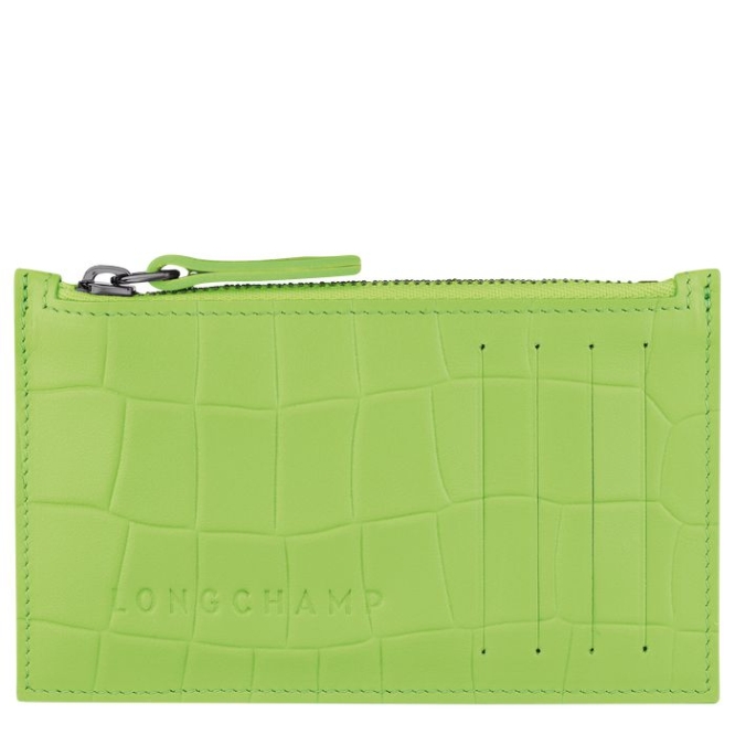 Women\'s Longchamp Croco Block Cardholders & Coin Purses Green | UAE-9603KA