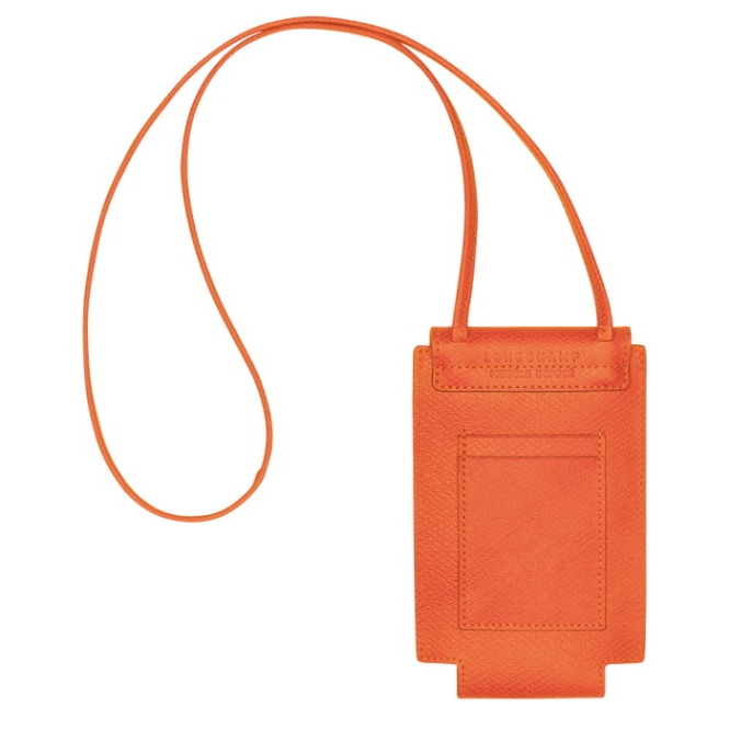 Women's Longchamp Cuir De Russie Phone Cases Orange | UAE-4196MD