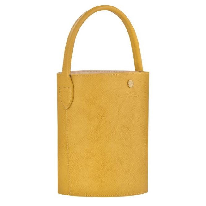 Women's Longchamp Cuir De Russie Top-handle Bags Yellow | UAE-2604BF