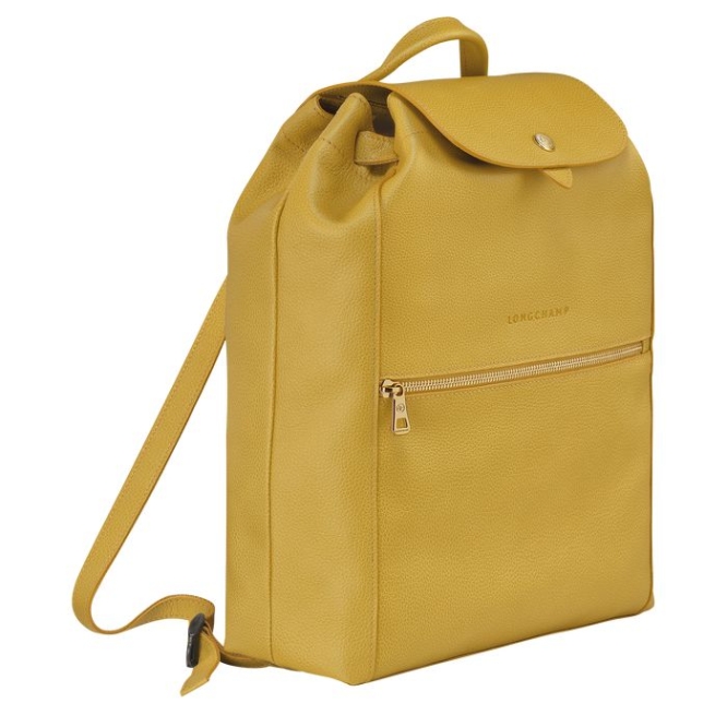 Women's Longchamp Le Foulonné Backpacks Yellow | UAE-4256BW