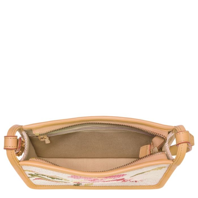 Women's Longchamp Le Foulonné Brodé S Crossbody Bags Pink | UAE-8237JZ