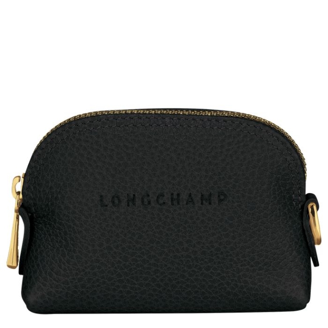 Women\'s Longchamp Le Foulonné Cardholders & Coin Purses Black | UAE-0271CS