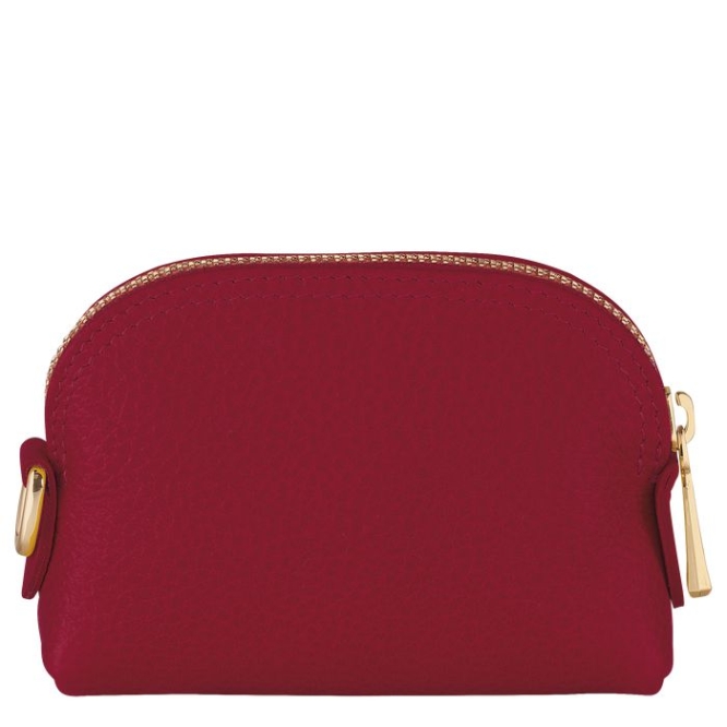 Women's Longchamp Le Foulonné Cardholders & Coin Purses Red | UAE-1293MX