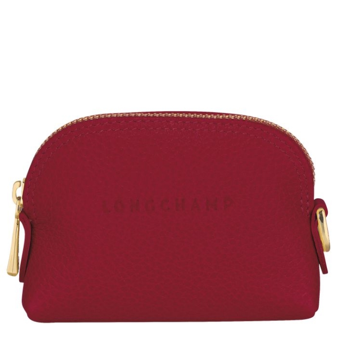 Women\'s Longchamp Le Foulonné Cardholders & Coin Purses Red | UAE-1293MX