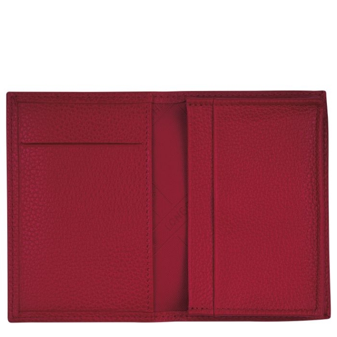 Women's Longchamp Le Foulonné Cardholders & Coin Purses Red | UAE-1726ZN