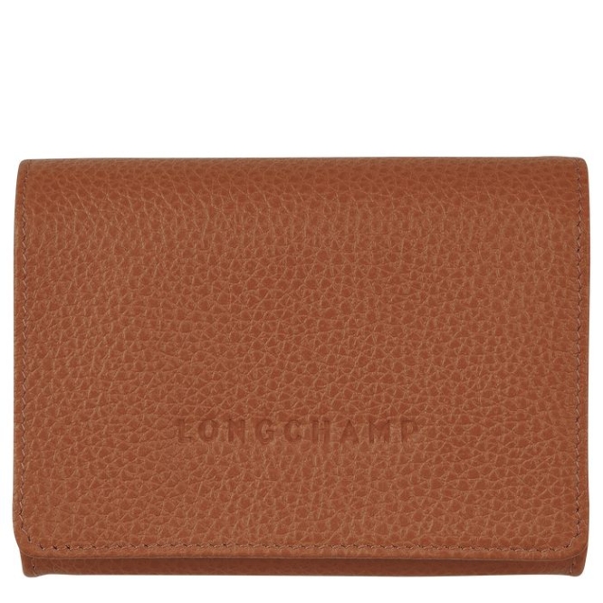 Women\'s Longchamp Le Foulonné Cardholders & Coin Purses Brown | UAE-2476LT