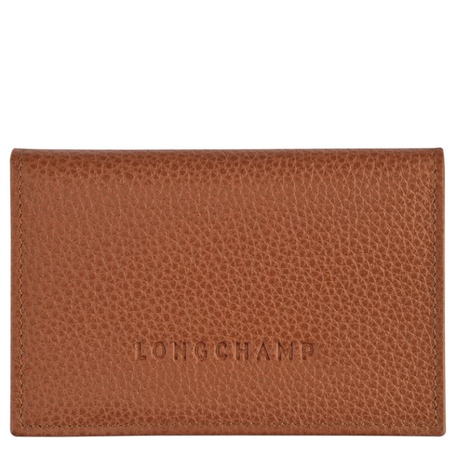 Women\'s Longchamp Le Foulonné Cardholders & Coin Purses Brown | UAE-2980BL