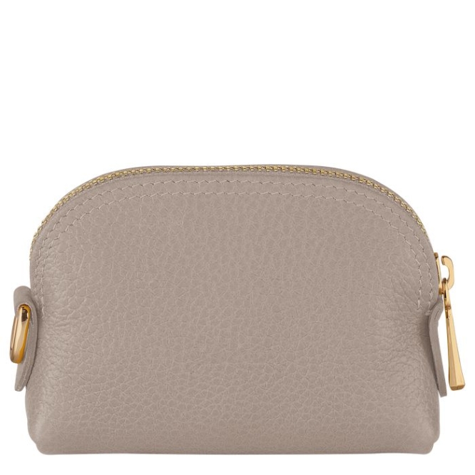 Women's Longchamp Le Foulonné Cardholders & Coin Purses Grey | UAE-6103CV