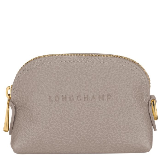 Women\'s Longchamp Le Foulonné Cardholders & Coin Purses Grey | UAE-6103CV