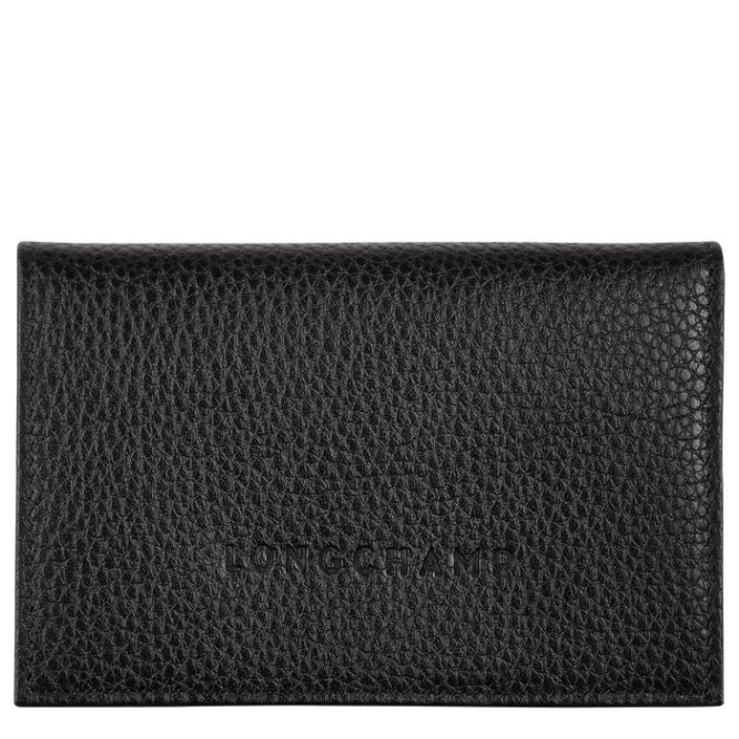 Women\'s Longchamp Le Foulonné Cardholders & Coin Purses Black | UAE-6427EN