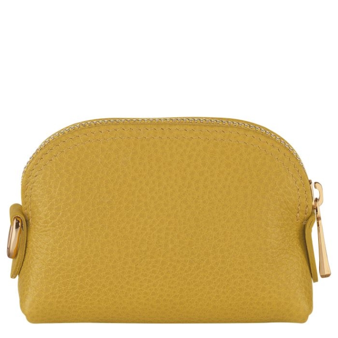 Women's Longchamp Le Foulonné Cardholders & Coin Purses Yellow | UAE-8429NT