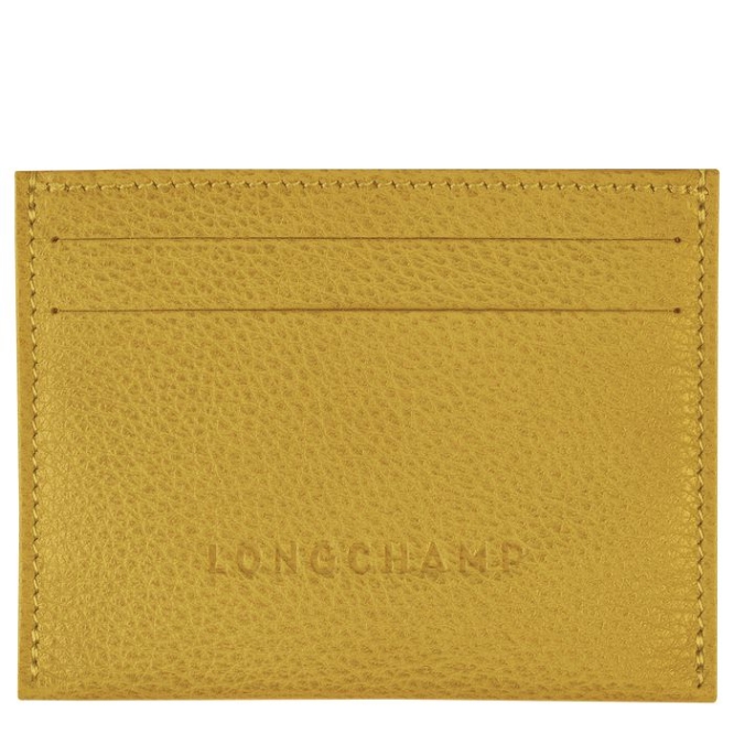 Women\'s Longchamp Le Foulonné Cardholders & Coin Purses Yellow | UAE-9078BA