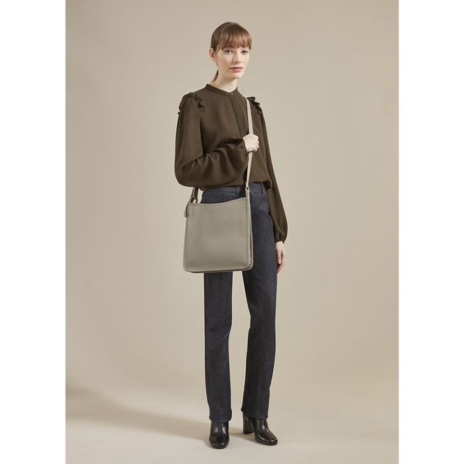 Women's Longchamp Le Foulonné L Crossbody Bags Grey | UAE-1498PU