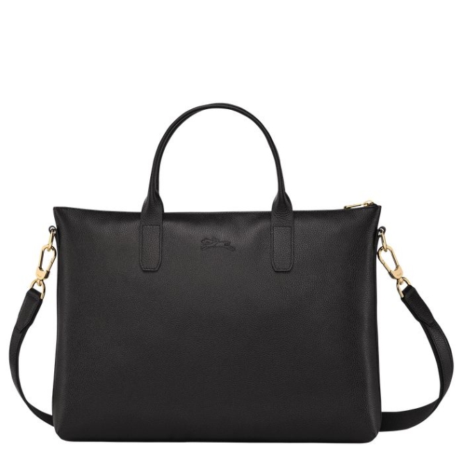 Women's Longchamp Le Foulonné S Document Holders Black | UAE-5017GO