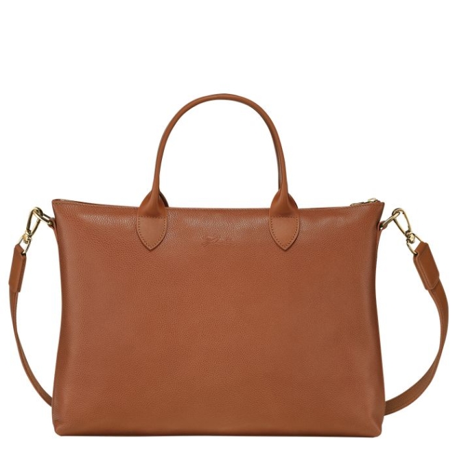 Women's Longchamp Le Foulonné S Document Holders Brown | UAE-8413LC