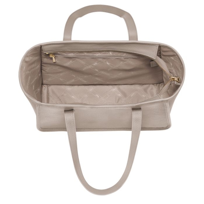 Women's Longchamp Le Foulonné Shoulder Bags Grey | UAE-1458OQ