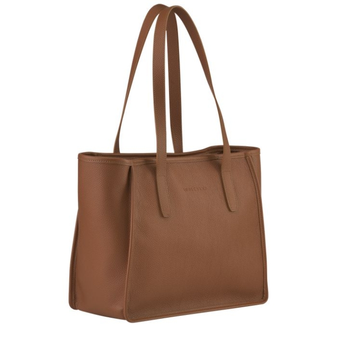 Women's Longchamp Le Foulonné Shoulder Bags Brown | UAE-6123SH