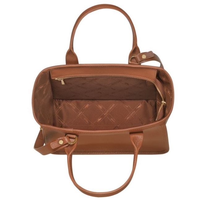 Women's Longchamp Le Foulonné Top-handle Bags Brown | UAE-2430HV