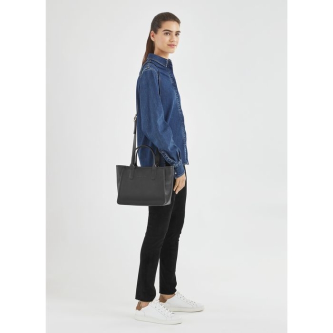 Women's Longchamp Le Foulonné Top-handle Bags Black | UAE-6728AT