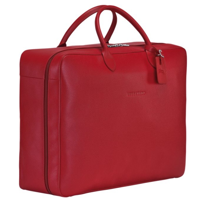 Women's Longchamp Le Foulonné Travel Bags Red | UAE-6018PL