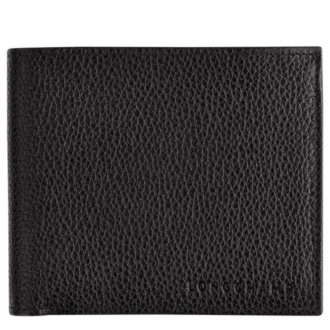 Women\'s Longchamp Le Foulonné Wallets Black | UAE-5869EH