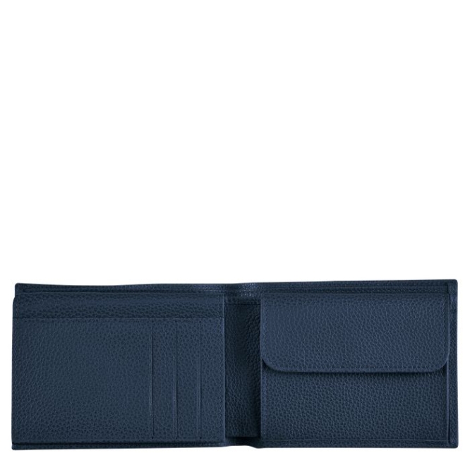 Women's Longchamp Le Foulonné Wallets Navy | UAE-2596WN