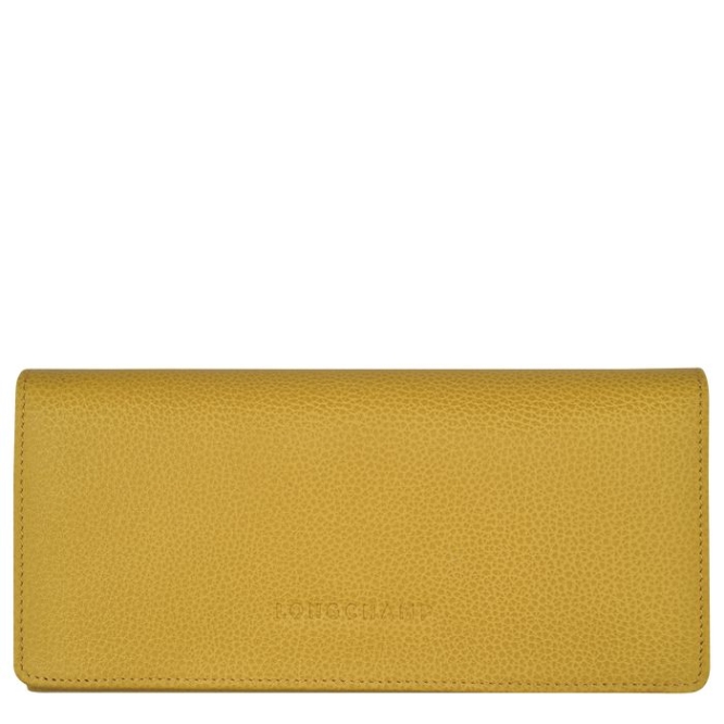 Women\'s Longchamp Le Foulonné Wallets Yellow | UAE-4780XW