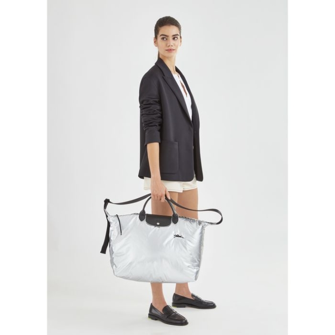 Women's Longchamp Le Pliage Alpin Travel Bags Silver | UAE-3780MY