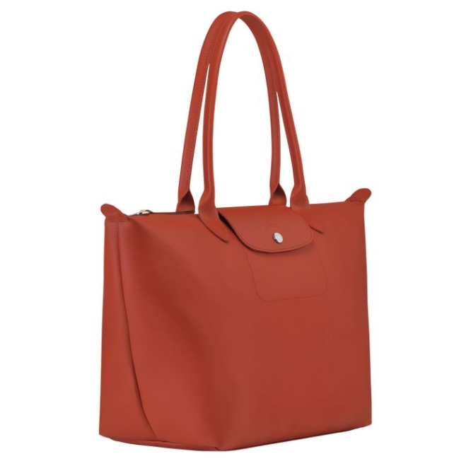 Women's Longchamp Le Pliage City L Shoulder Bags Red | UAE-6301ZL