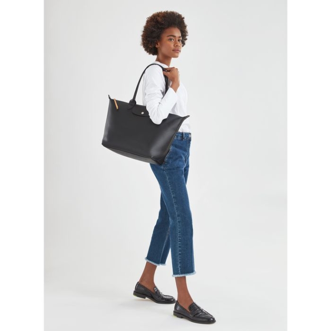 Women's Longchamp Le Pliage City L Shoulder Bags Black | UAE-7615HB