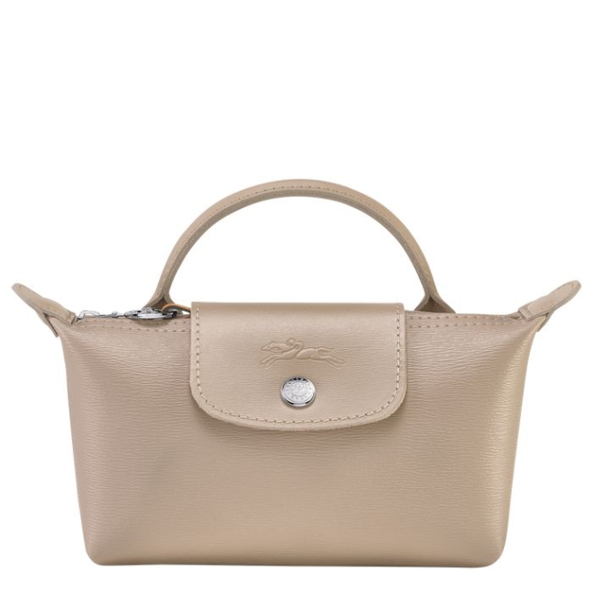 Women\'s Longchamp Le Pliage City Pouches & Cases Beige | UAE-0269HJ