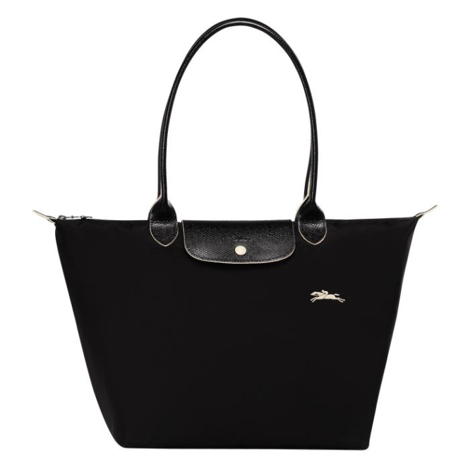 Women\'s Longchamp Le Pliage Club L Shoulder Bags Black | UAE-3092ME