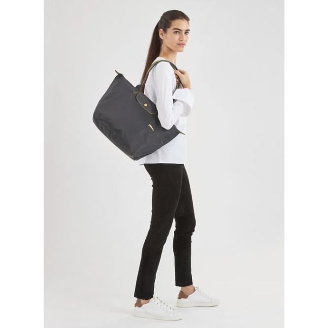 Women's Longchamp Le Pliage Club L Shoulder Bags Grey | UAE-5796YL