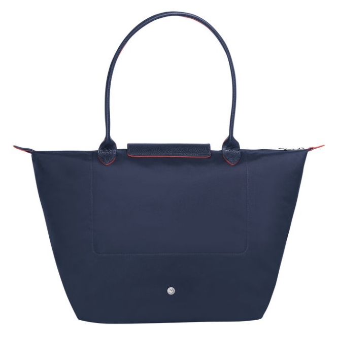 Women's Longchamp Le Pliage Club L Shoulder Bags Navy | UAE-6407QX