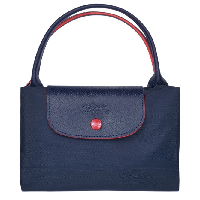 Women's Longchamp Le Pliage Club M Top-handle Bags Navy | UAE-8601PM