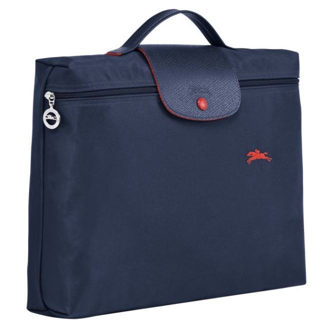 Women's Longchamp Le Pliage Club S Document Holders Navy | UAE-9162AN