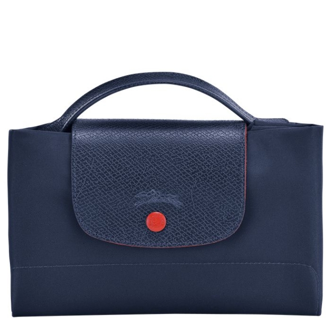 Women's Longchamp Le Pliage Club S Document Holders Navy | UAE-9162AN