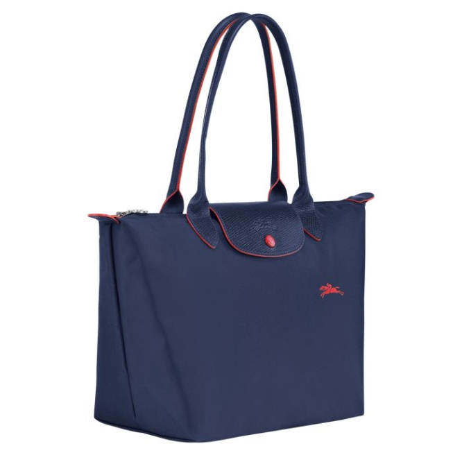 Women's Longchamp Le Pliage Club S Shoulder Bags Navy | UAE-2816OW