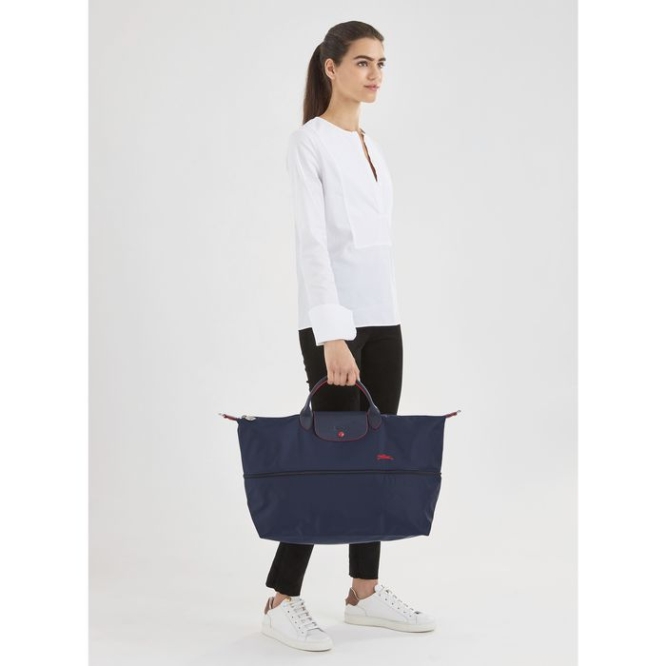 Women's Longchamp Le Pliage Club Travel Bags Navy | UAE-2948FD