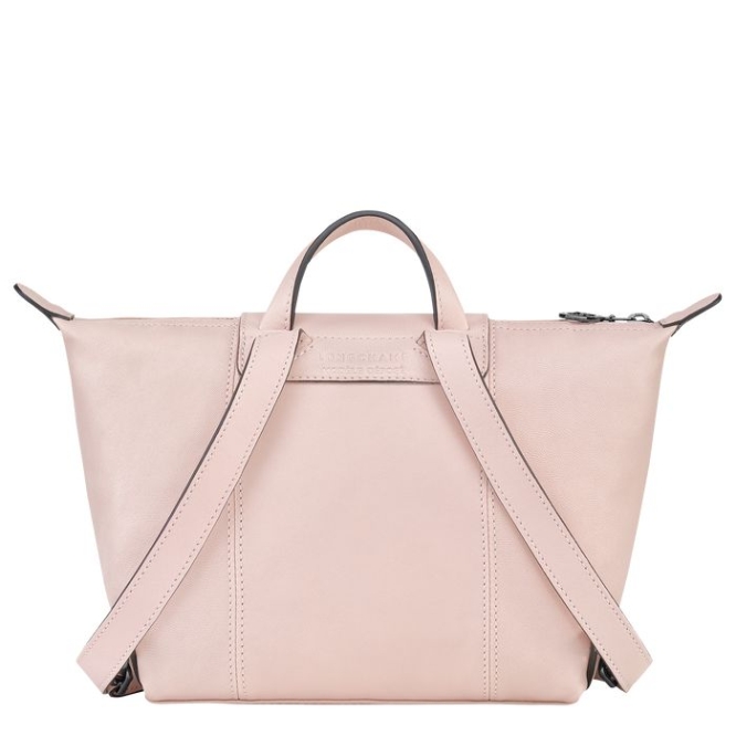 Women's Longchamp Le Pliage Cuir Backpacks Pink | UAE-1809JC