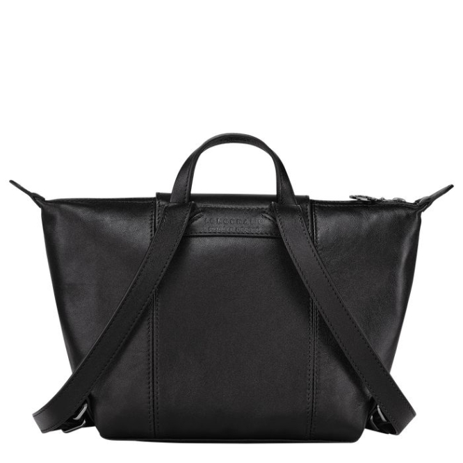 Women's Longchamp Le Pliage Cuir Backpacks Black | UAE-8549HE