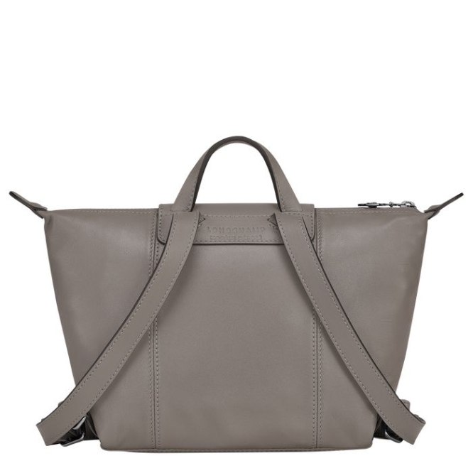 Women's Longchamp Le Pliage Cuir Backpacks Grey | UAE-8967SL