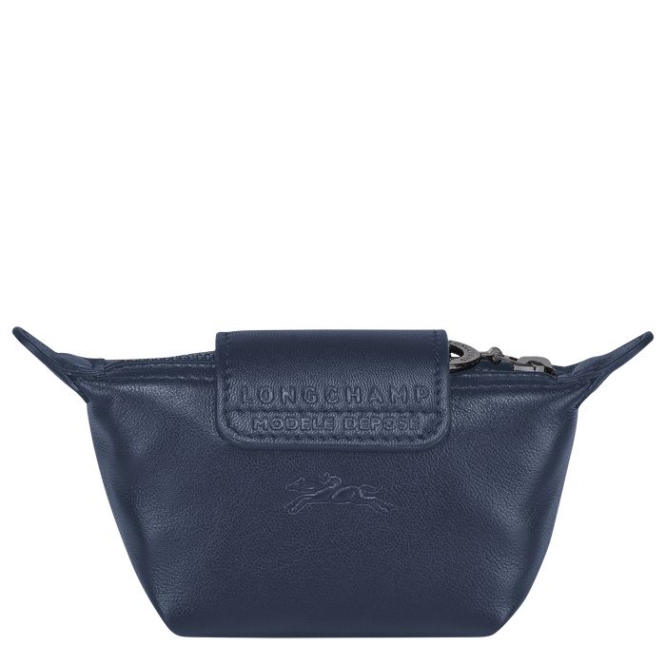 Women's Longchamp Le Pliage Cuir Cardholders & Coin Purses Navy | UAE-0159MN