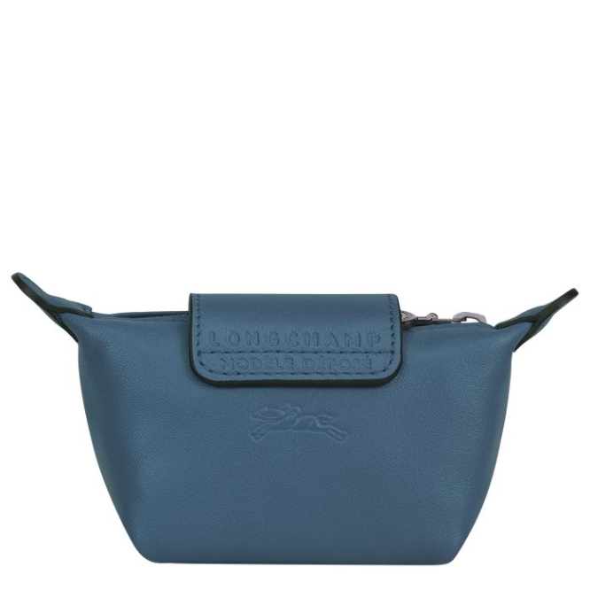 Women's Longchamp Le Pliage Cuir Cardholders & Coin Purses Blue | UAE-1385IO